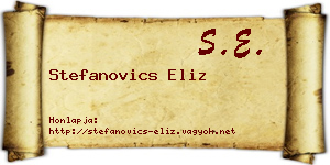Stefanovics Eliz névjegykártya